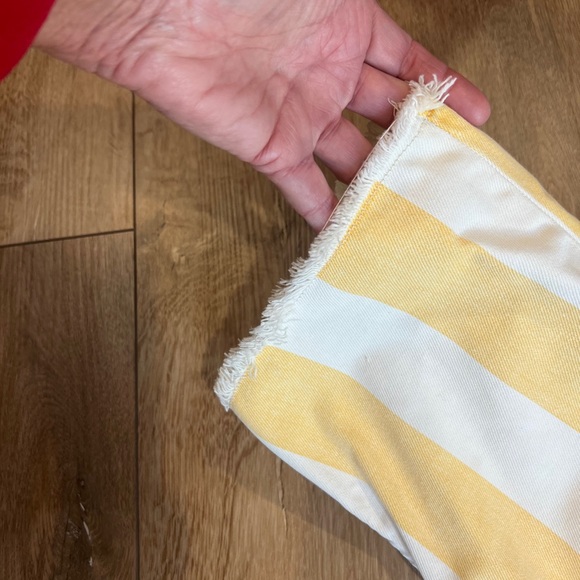 J. Crew Cream and Yellow Relaxed Demi-Boot Pants 29T - Picture 6 of 6